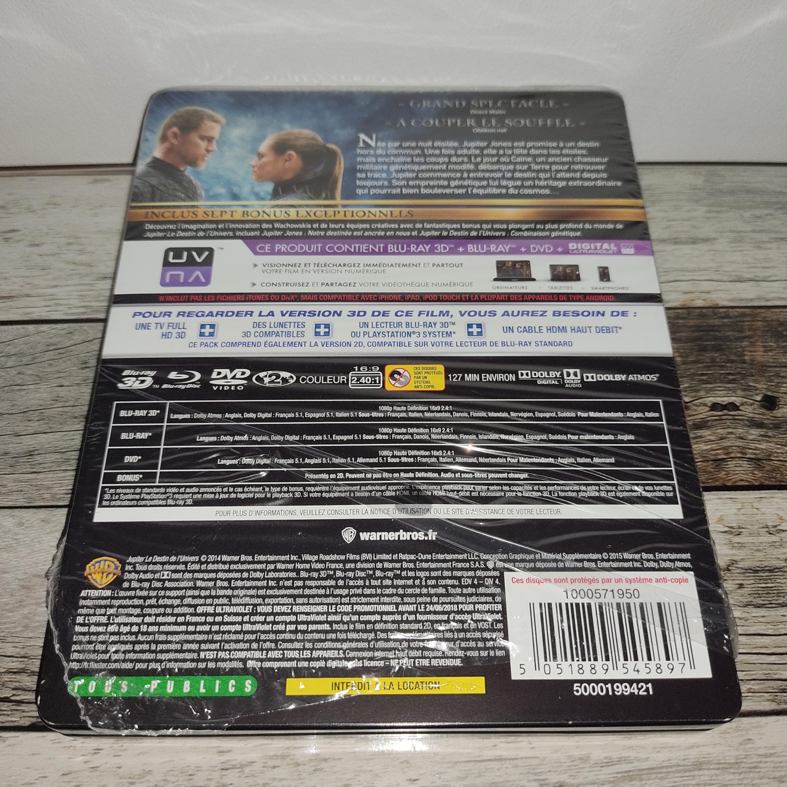Jupiter Le destin de l'univers Steelbook Blu-Ray + Blu-Ray 3D + DVD Edition Spéciale Fnac