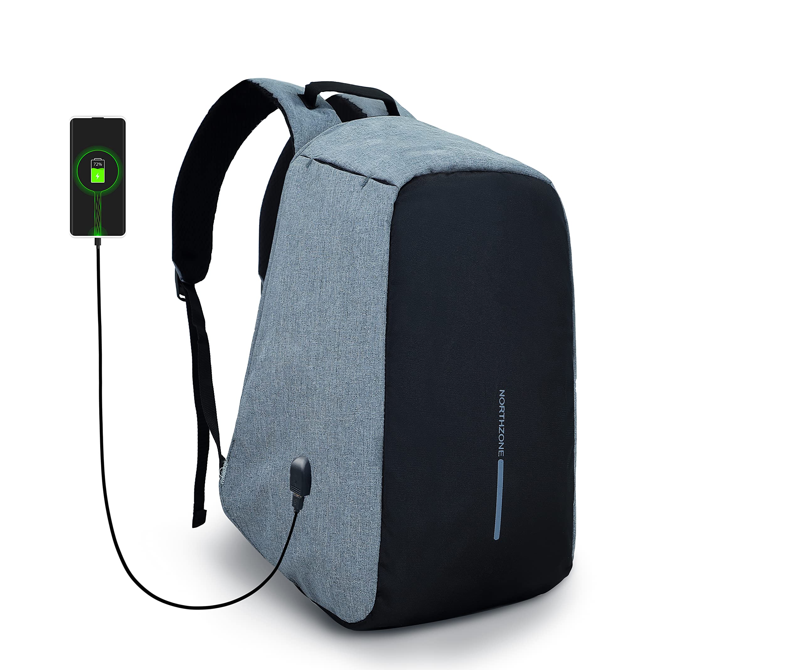 NORTH ZONE Business Waterproof School Bags Bagpack Travel Laptop Shoulder Backpack Anti Theft Backpack for College Travel Outdoor Grey (B09SD9ZWFG) Amazon Price History, Amazon Price Tracker