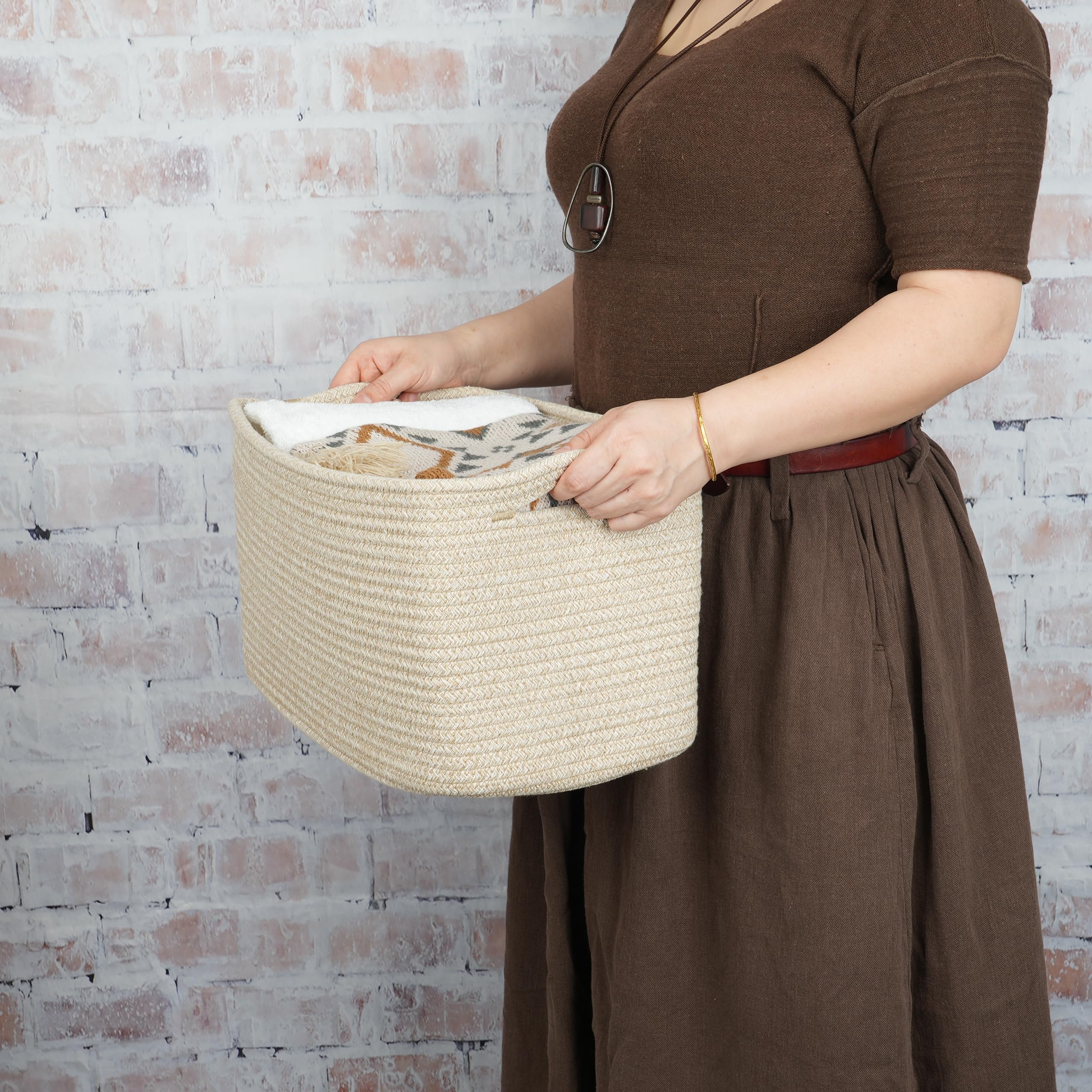 Amazon.com: XUANGUO Rope storage Basket Bins Woven Basket for
