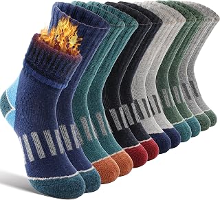 6 Pairs Kids Merino Wool Hiking Socks Boys Toddlers Thermal Winter Thick Warm Cushion Crew Socks