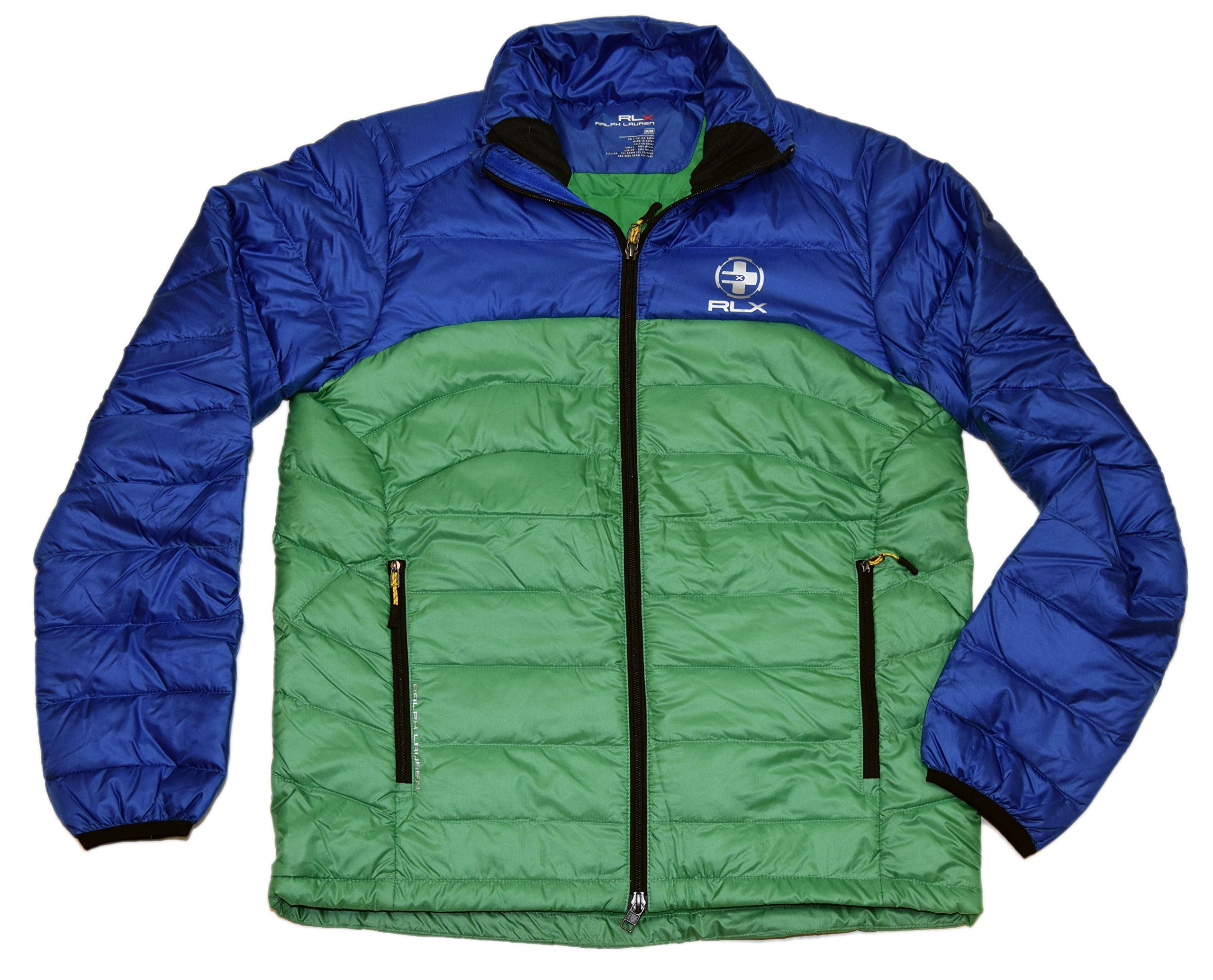Polo Ralph Lauren RLX Men's Down Puffer Men Light Zip Jacket M Quilted Blue Green Medium $248