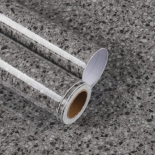 YENHOME 30"x118" Black Granite Contact Paper for Countertops Waterproof Granite