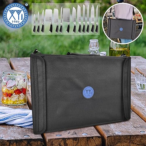 Miniatura 9 de XYJ Juego de cuchillos de cocina con bloque magnético para cuchillos, tabla de cortar, tijeras, acero para afilar, juego de bloques de cuchillos