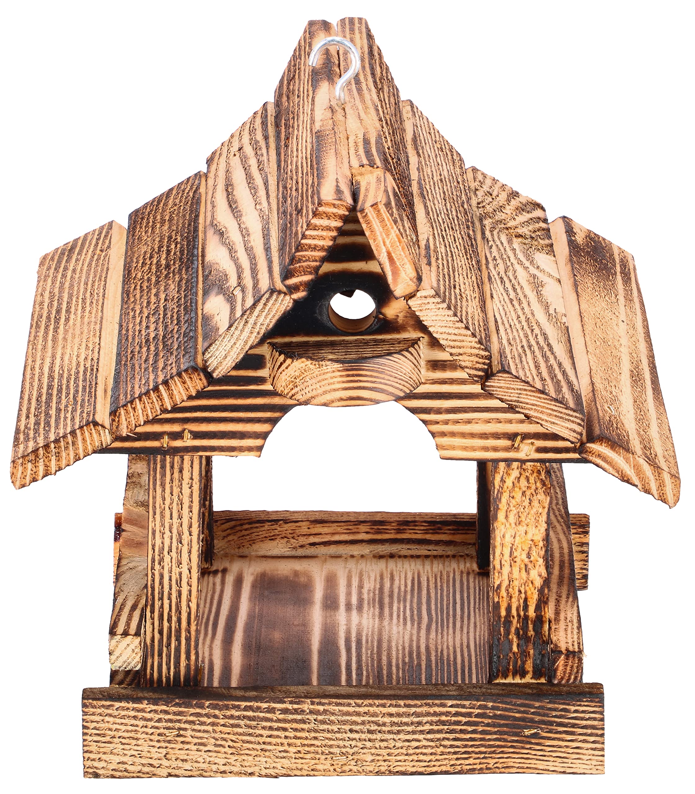 Mangiatoia Per Uccelli In Legno Naturale - Da Appendere Con Cibo Incluso 0,5kg - Foto 4