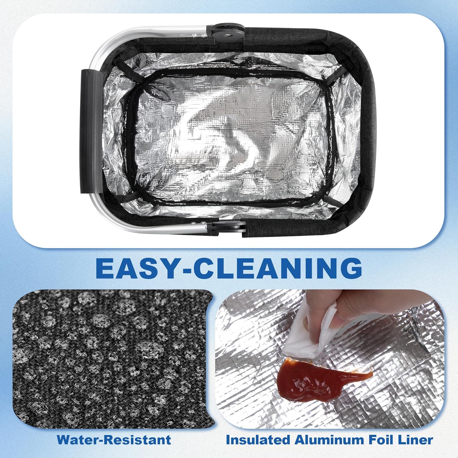 PGmoon Cleaning Caddy Organizer with Handle, Cleaning Tote Bag with Multiple Pockets for Cleaning Supplies, Products Storage, Housekeepers, Kitchen Cleaning Supplies, Black