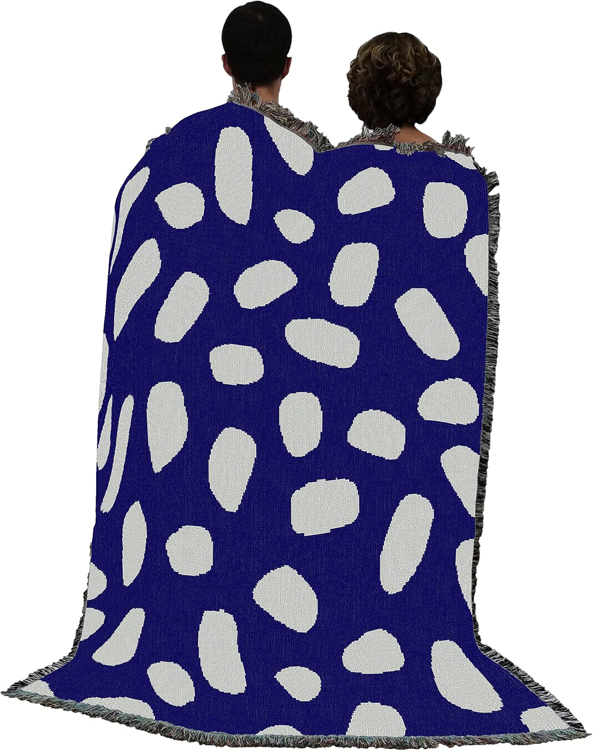 Pure Country Weavers Blue White Pebble Blanket - Abstact Art - Gift Tapestry Throw Woven from Cotton - Made in the USA (72x54)