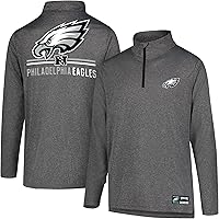 Vista 48 de Ultra Game NFL Official Adults Super Soft Quarter Zip Long Sleeve T-Shirt Gris Caliente Carbón