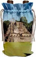 3dRose Wine Bag - Belize, Altun Ha archaeological site, Mayan ruins. The Sun God Temple. Ruins