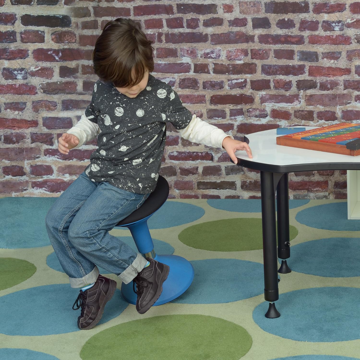 Exclusive Regency Grow Height Adjustable Stool, Blue