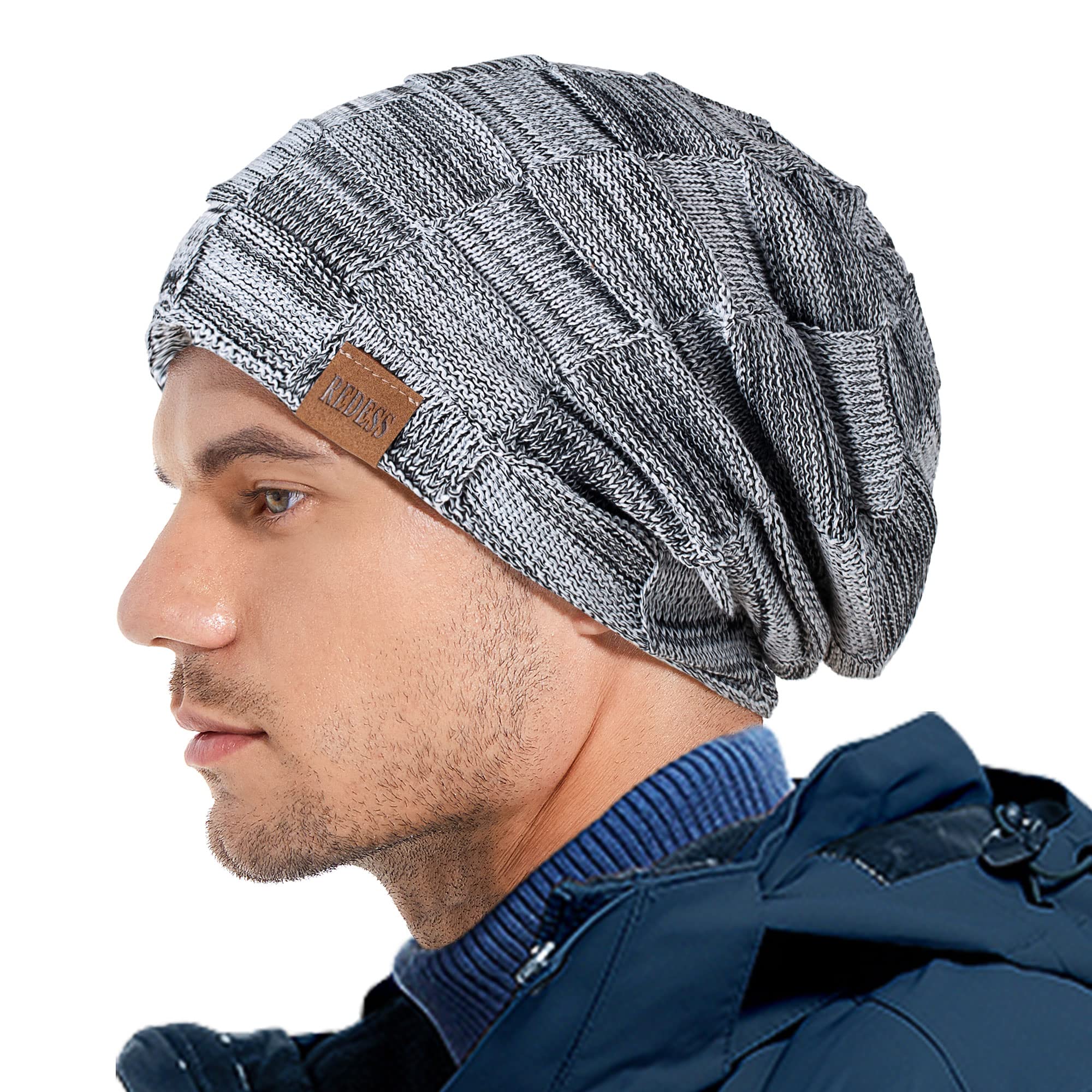 REDESS Cappello a Berretto per Uomini e Donne Cappelli Caldi Invernali in Maglia Slouchy Cappello a Cranio Spesso