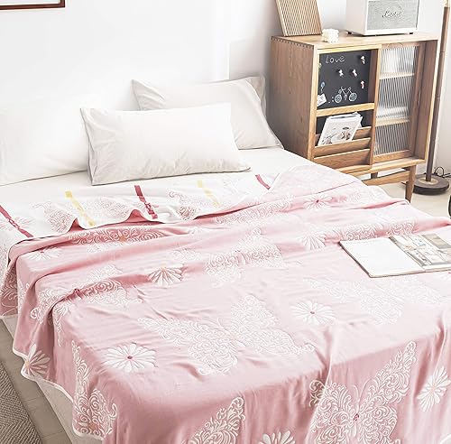 Vista 56 de J-pinno Manta reversible de muselina de estrellas y luna brillante, 100% algodón, 6 capas, manta suave y cálida, para sofá y niños pequeños, sábana