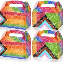 HOWAF 12 PCS Gay Pride Rainbow Candy Box June Gay LGBTQ+ Treat Boxes Rainbow Goodie Boxes for Pride Party Decor Supplies pride Month Gift Box