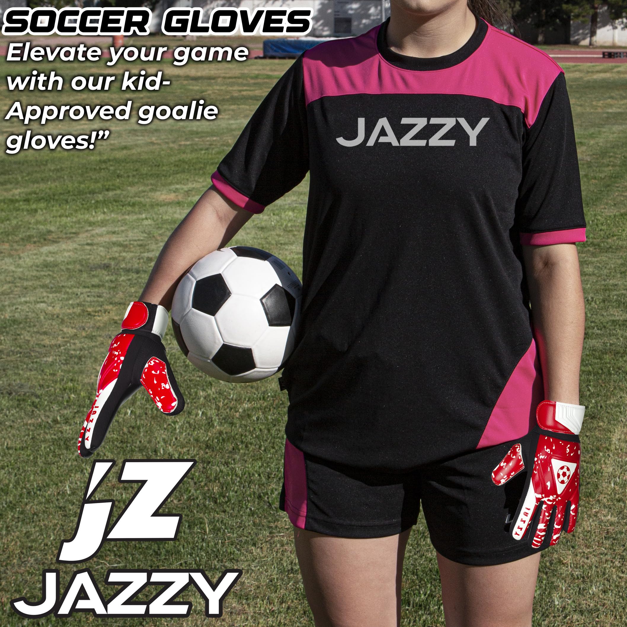 Guantes de portero para jóvenes con doble protección de muñeca, material de látex antideslizante