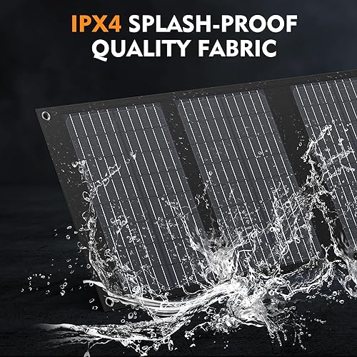 Miniatura 5 de Panel Solar de 40W EnginStar Panel Solar Plegable de 40 Vatios para Estación de Energía Portátil con Puerto USB QC3.0 para Teléfono Laptop Salida DC