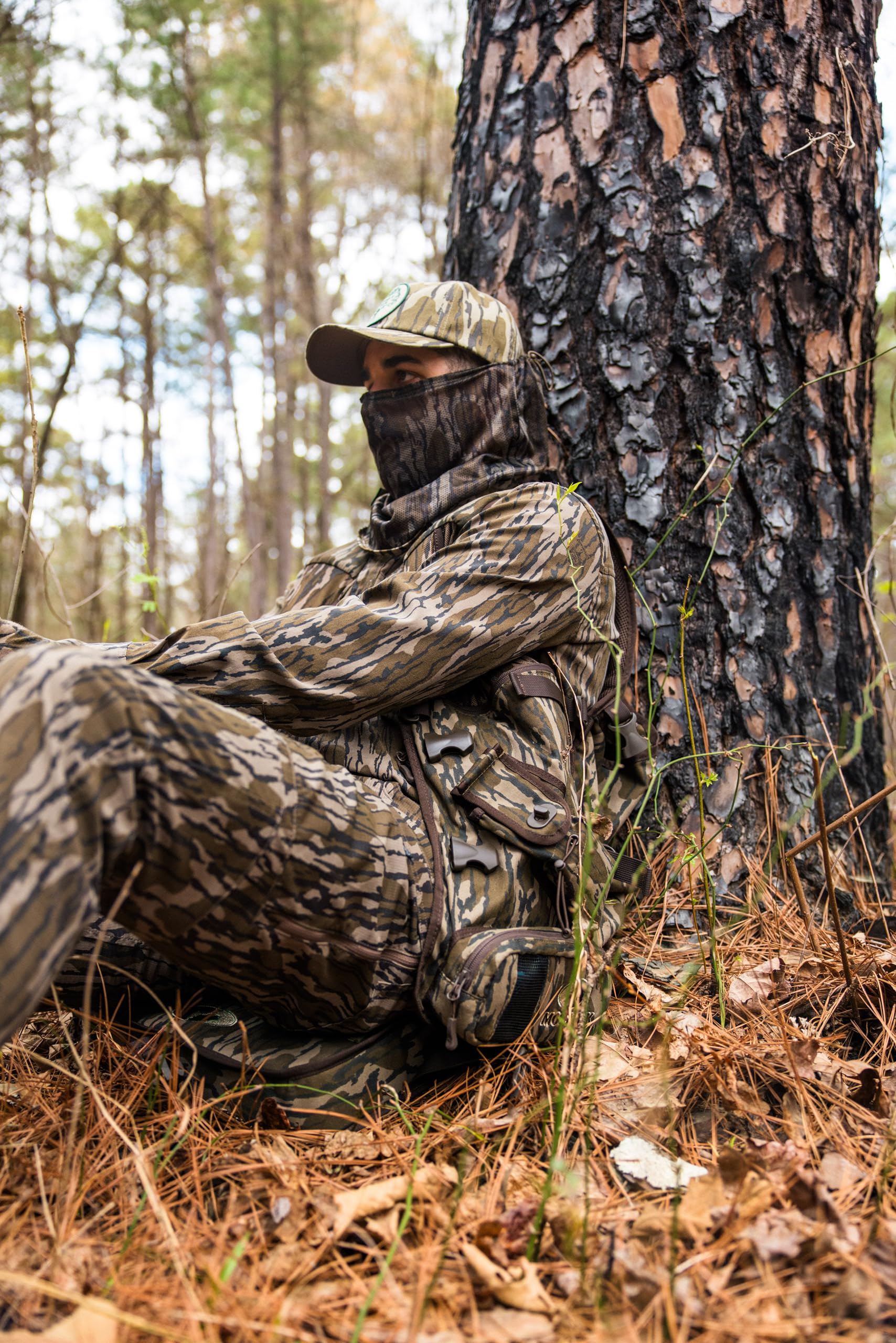 Mossy Oak Máscara de caça de malha camuflada padrão, DNA do país