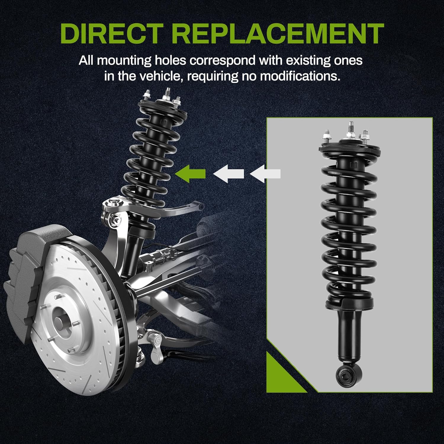 AUTOSAVER88 Front & Rear Pair Complete Quick Struts Shocks Compatible with 2000-2006 Tundra