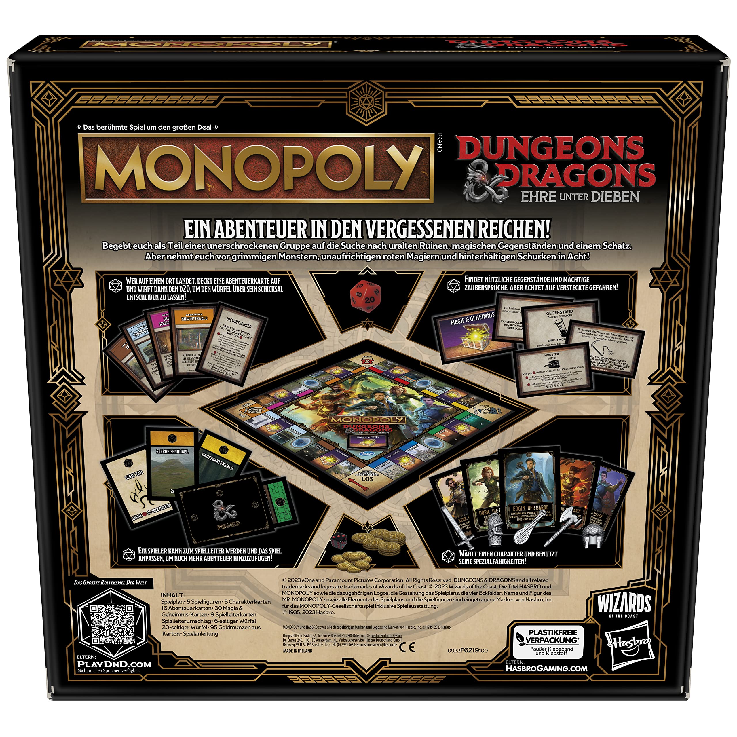 Monopoly Dungeons & Dragons: Onore tra i ladri gioco ispirato al film, Monopoly D&D gioco da tavolo per 2-5 giocatori