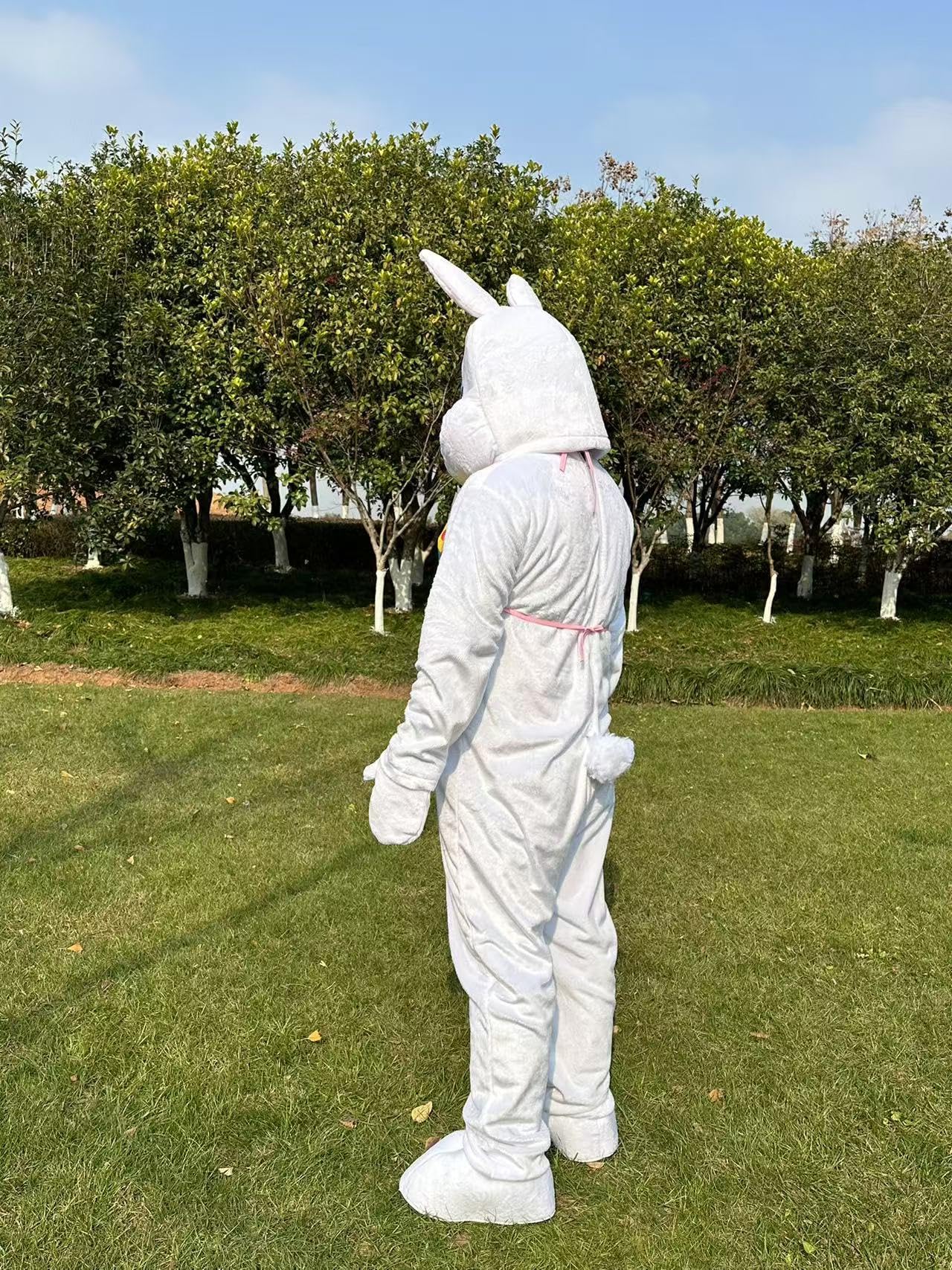 Wielkanocny królik króliczek maskotka kostium dla dorosłych Halloween fantazyjna sukienka, żółty, jeden rozmiar
