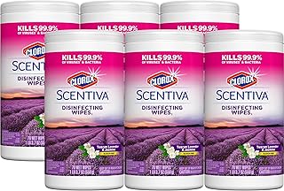 Scentiva Wipes, Bleach Free Cleaning Wipes - Tuscan Lavender & Jasmine, 70 Count (Pack of 6) (31629)