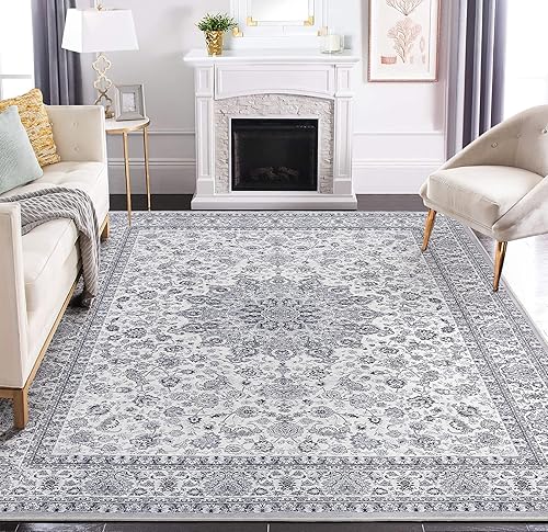 Miniatura 1 de Alfombra de área para sala de estar 6 x 9 pulgadas, grande, lavable a máquina, antideslizante, delgada, suave, para interiores, alfombras florales