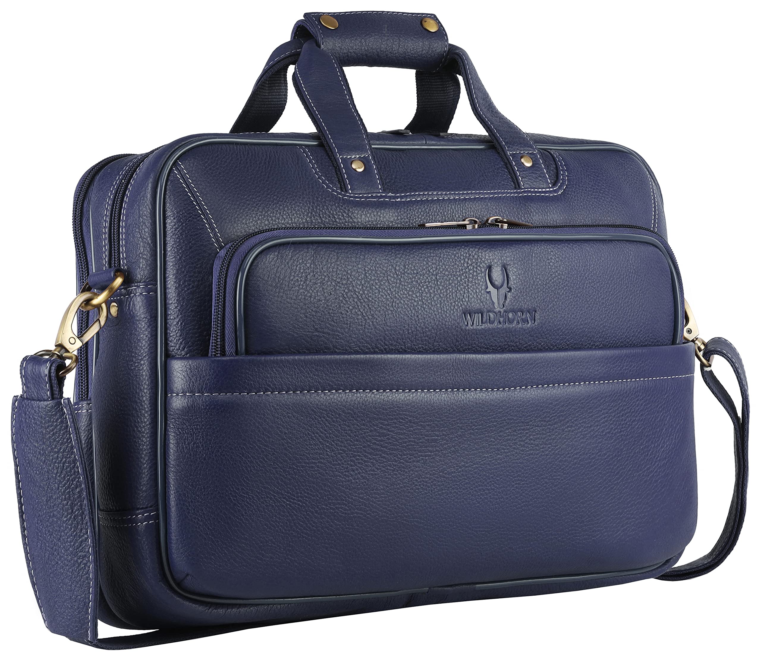 WildHorn Leather Laptop Bag for Men/Office Bag for Men | Fits Upto 15.6 Inch Laptop/MacBook | Laptop Messenger Bag/Leather Bag for Men I Dimension : L-16 inch W-4.5 inch H-12 inch (B09J2945RN) Amazon Price History, Amazon Price Tracker