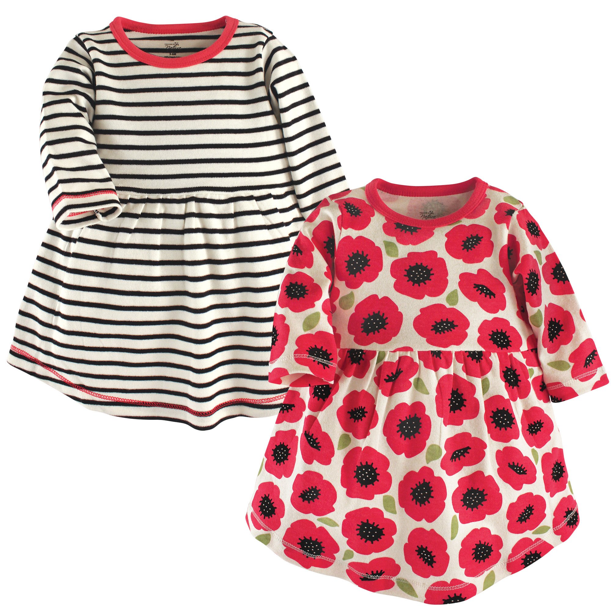 Touched by Nature Mädchen Organic Cotton Dress, 2 Pack, Kleid, Playwear