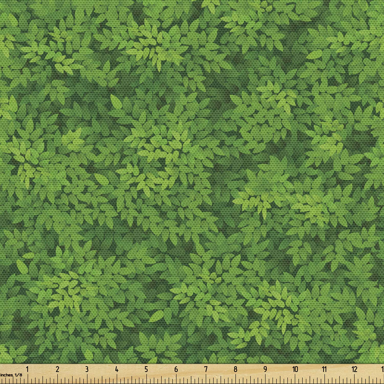 Ambesonne Botanical Fabric by The Yard, Overview Scene of Foliage Leafy Greenery Forest Items, Decorative Fabric for Upholstery and Home Accents, 1 Yard, Fern Green