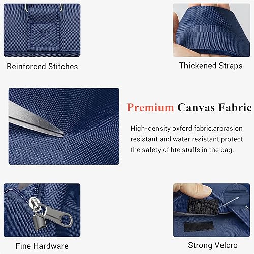 Miniatura 7 de Bolsa de lona impermeable de nailon con múltiples bolsillos para llevar al hombro, bolsa de trabajo para computadora portátil, bolso para