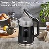 Temperature adjustable glass kettle 1.7 l (40 °C to 100 °C) - Hot maintenance function - LED display with temperature selection - 2200 W - 100% BPA free