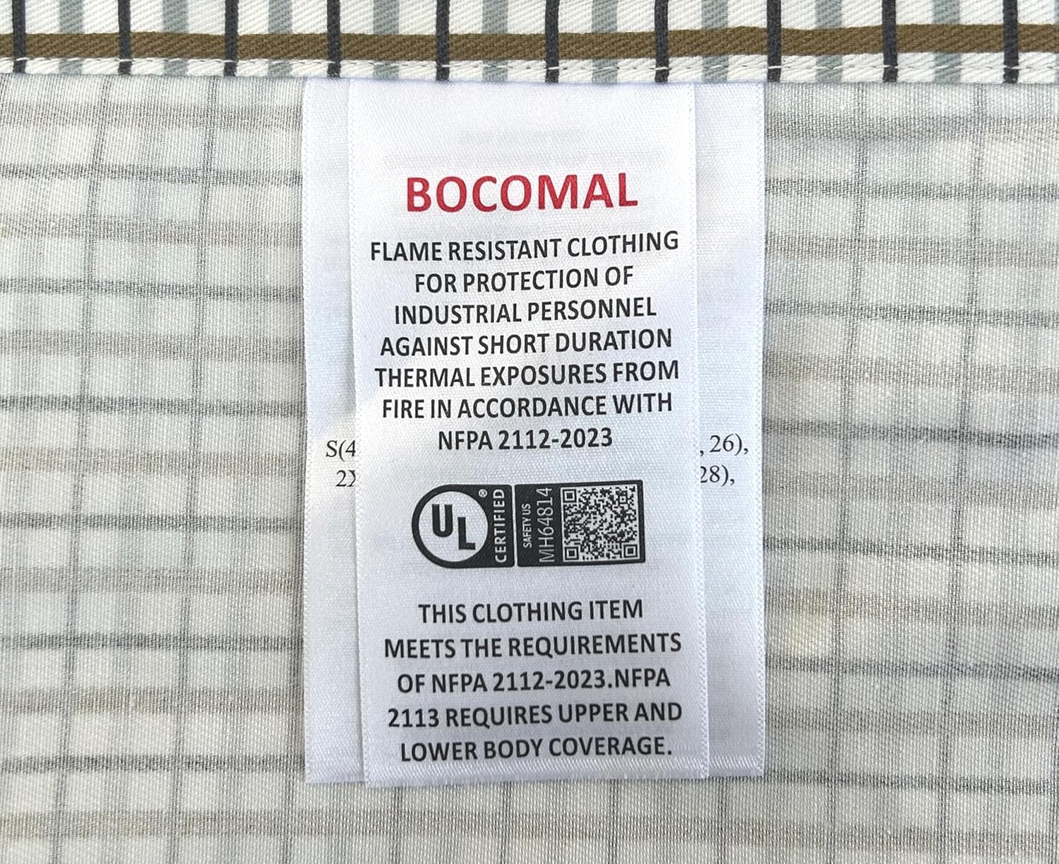 BOCOMAL FR Shirts for Men Printed Plaid Flame Resistant Clothing 6.5oz Cotton Button Up Welding Shirts NFPA2112 CAT2 - Image 6