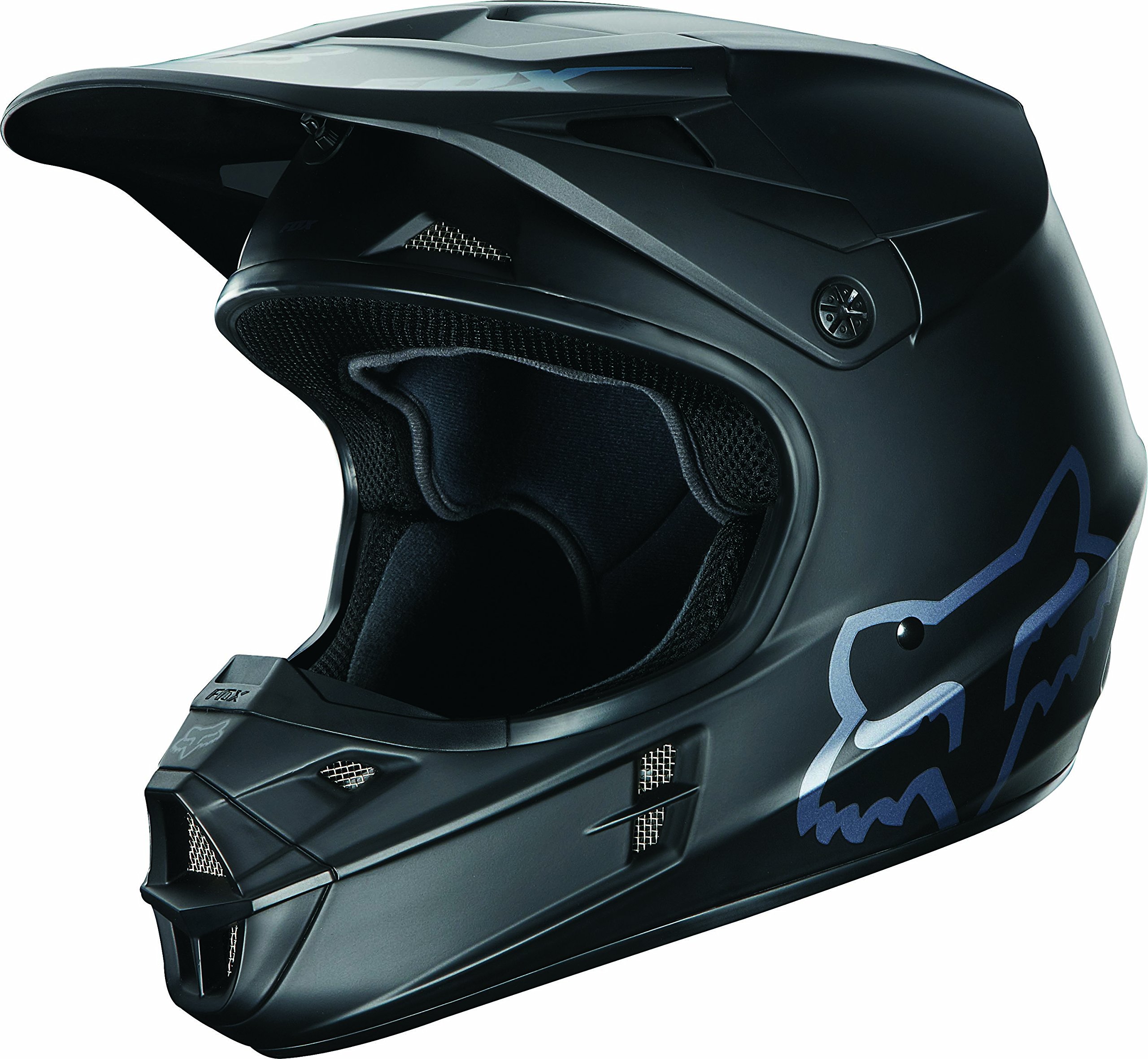 Fox Racing Matte Men's V1 Off-Road/Dirt Bike Motorcycle Helmet - Matte Black / X-Large