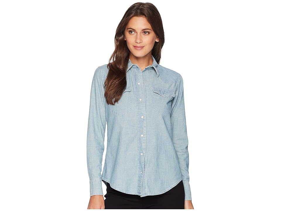

LAUREN Ralph Lauren Chambray Western Shirt (Sun Faded Wash) Women's Clothing