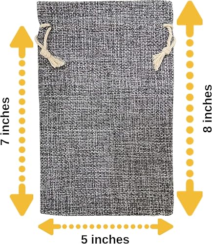 Miniatura 5 de 50 bolsas de arpillera con cordón ajustable, 5” x 8” (interior de 5” x 7”), bolsa de regalo a granel – Regalos de boda, joyas y bolsas de regalo