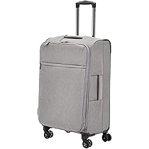AmazonBasics Belltown Softside Rolling Spinner Suitcase Luggage – 25 Inch, Heather Grey