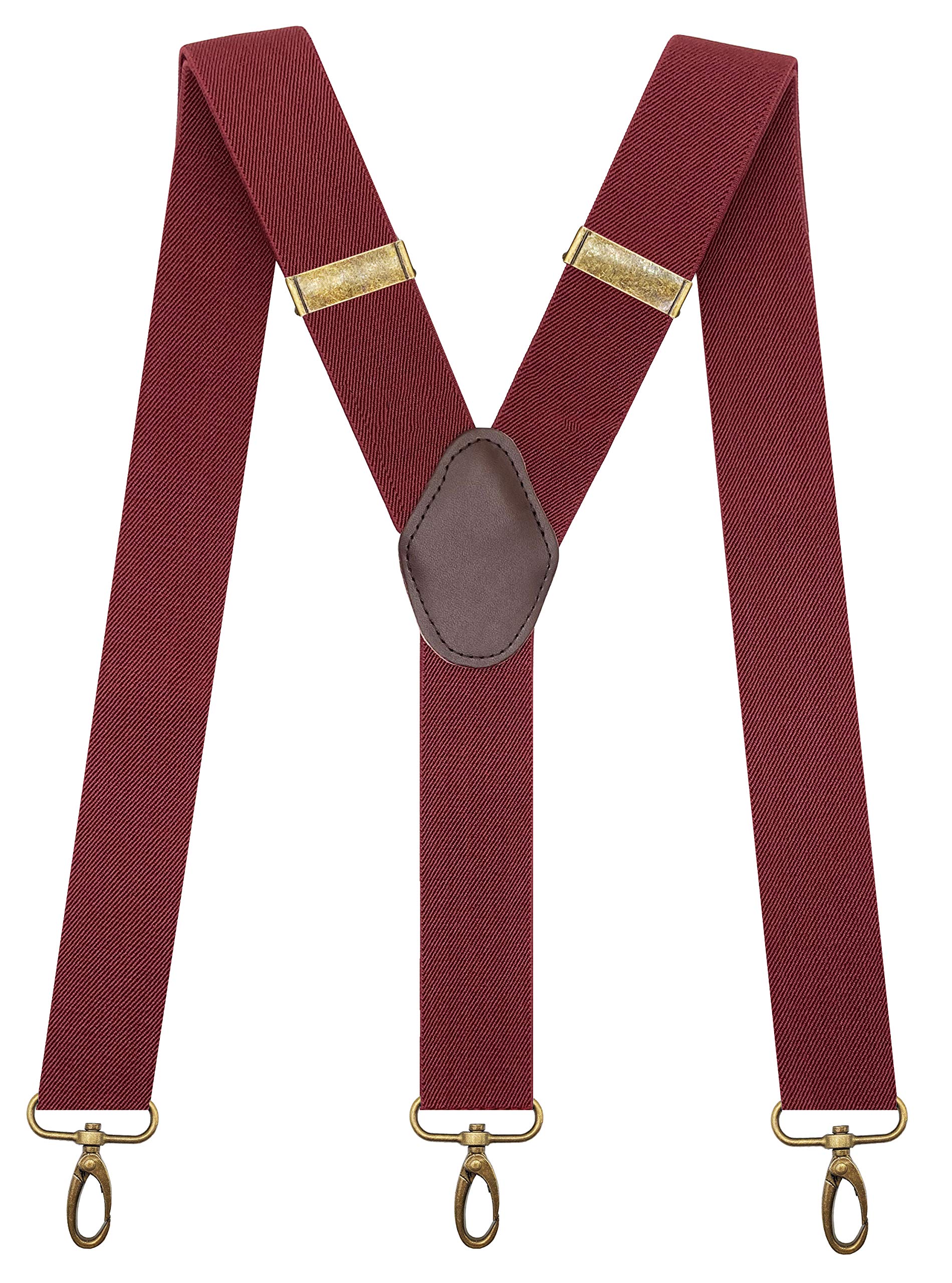 Heavy Duty Suspenders for Men Big and Tall Vintage 3 Swivel Hooks Braces