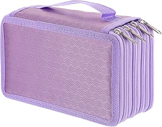 BTSKY® Handy Wareable Oxford Colored Pencil Case 72 Slots Pencil Organizer (Purple)