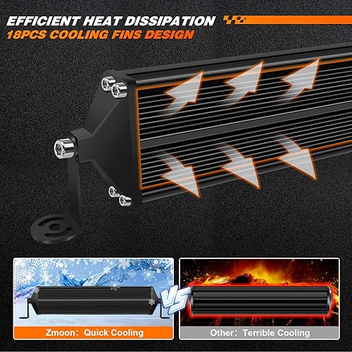 Miniatura 3 de Zmoon - Barra de luz LED de 12 pulgadas, 264 W, 5 filas 26400 lm, combo para trabajo, conducción fuera de carretera, puntos inundación, luces