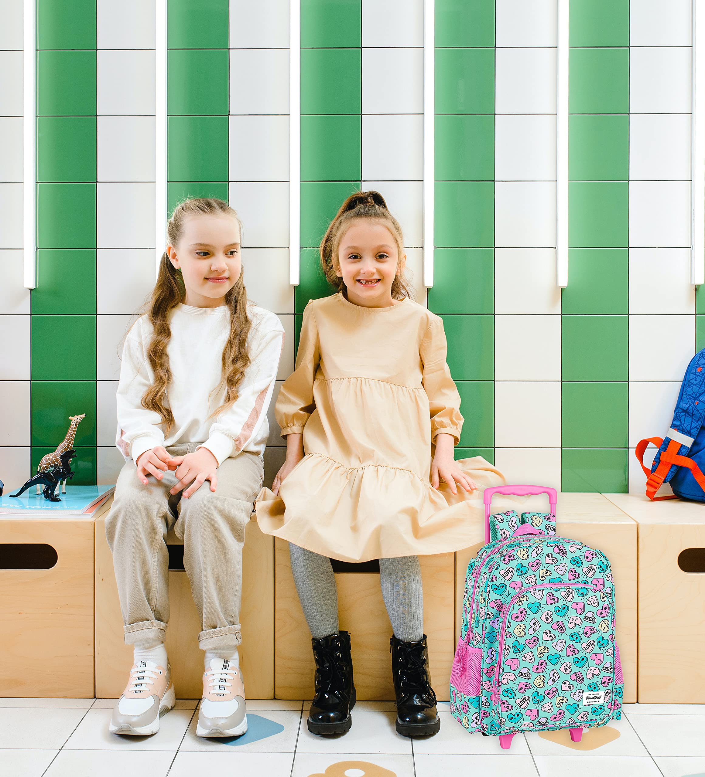 OFITURIA Mochila Escolar Infantil con Carro Compacto de Asa Extraible Compuesta por un Bolsillo Frontal y Un Compartimento Grande Con Cremallera. Ideal como Mochila Escolar y de Viaje