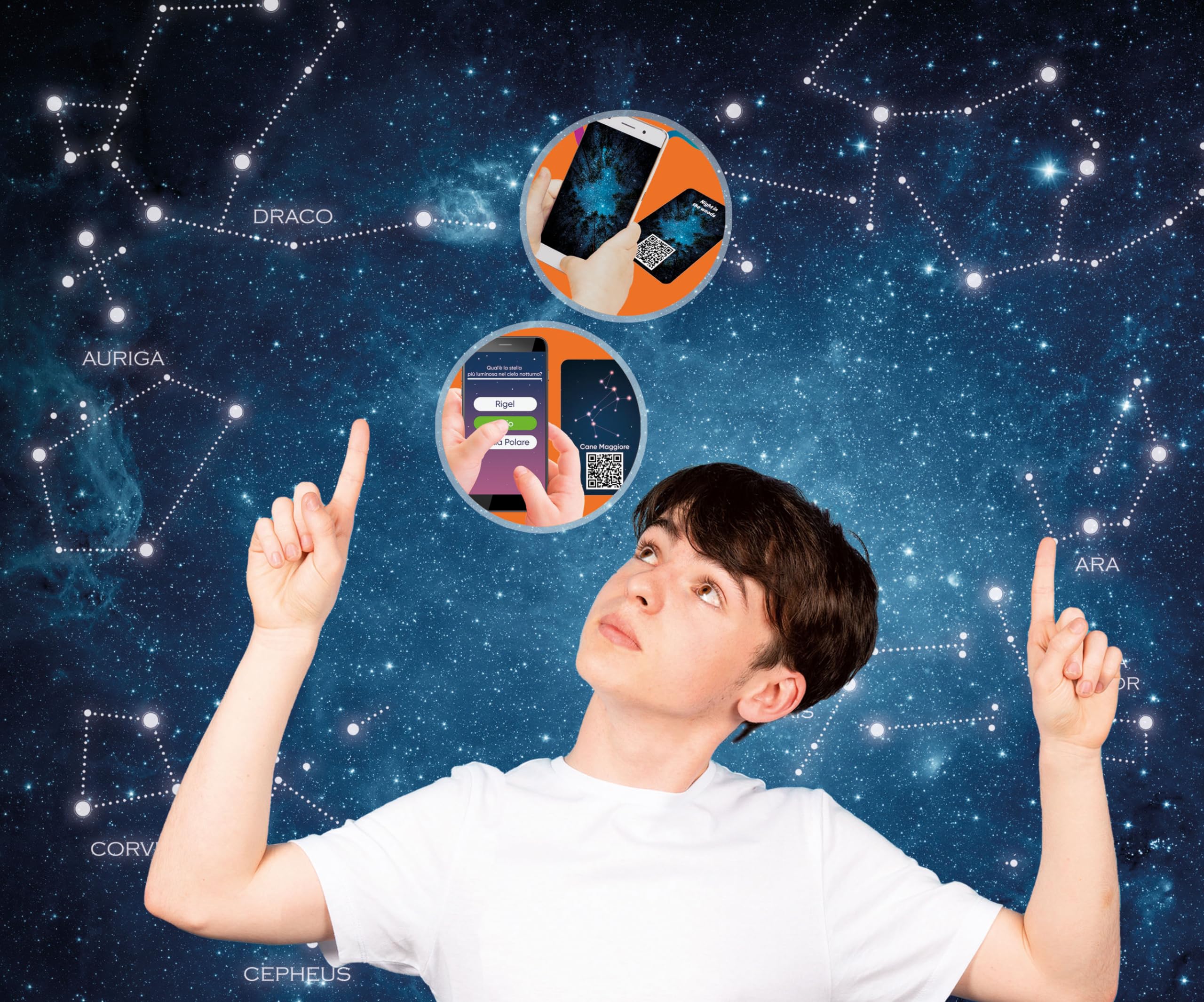Clementoni Wissenschaft und Spiel Lab - Planetarium Sternenprojektor Animiert 3D, Wissenschaftsspiel Kinder 8+ Jahre, um Sonnensystem und Sternbilder zu entdecken, Made in Italy, italienische Sprache