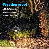 Vista 5 de SUNVIE Kit de iluminación LED de bajo voltaje para paisaje de 12 V, con conectores, luces de camino de bajo voltaje con focos, luces de camino