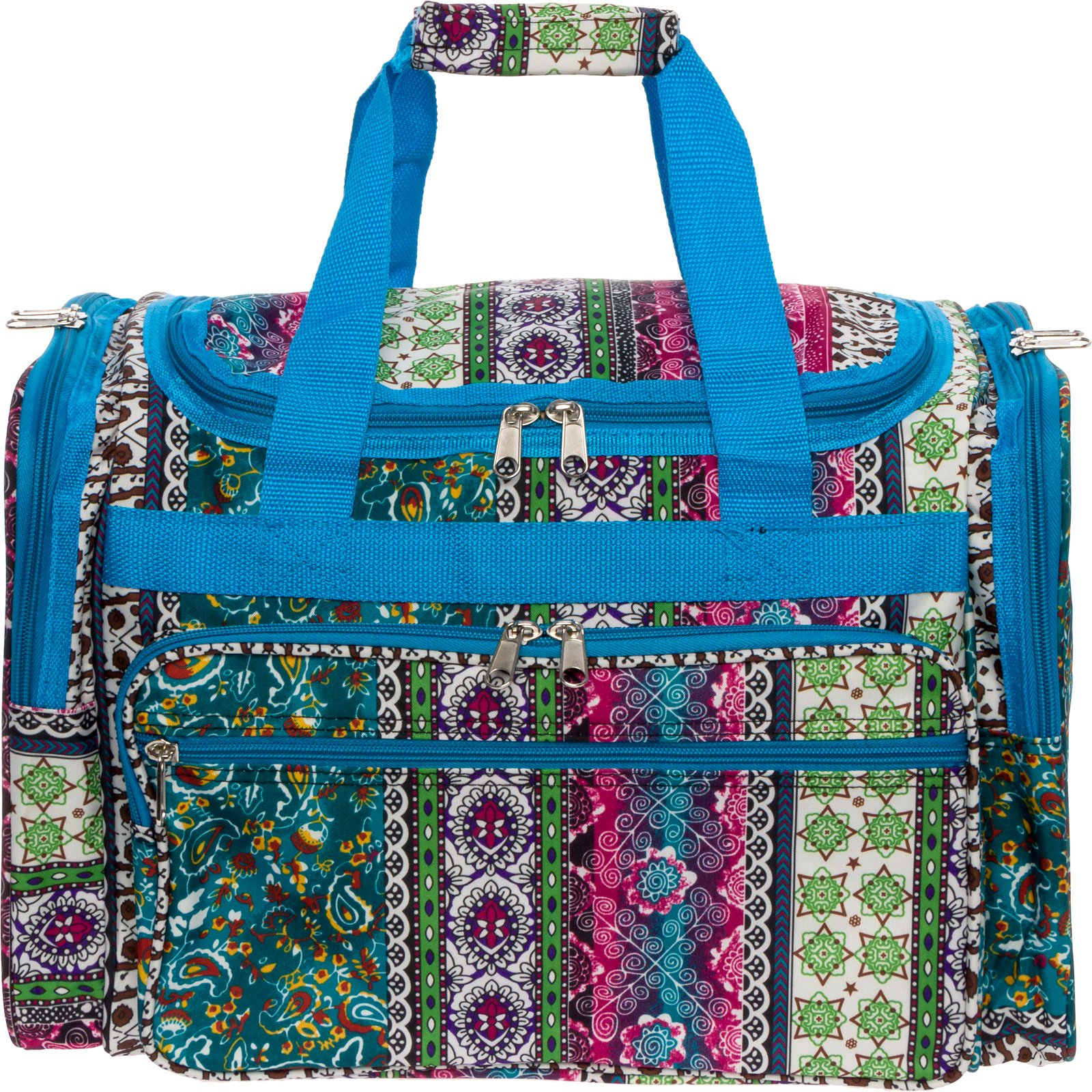 Womens 19 inch Duffel Carry-On Travel Bag (Bohemian w/ Turquoise Trim)
