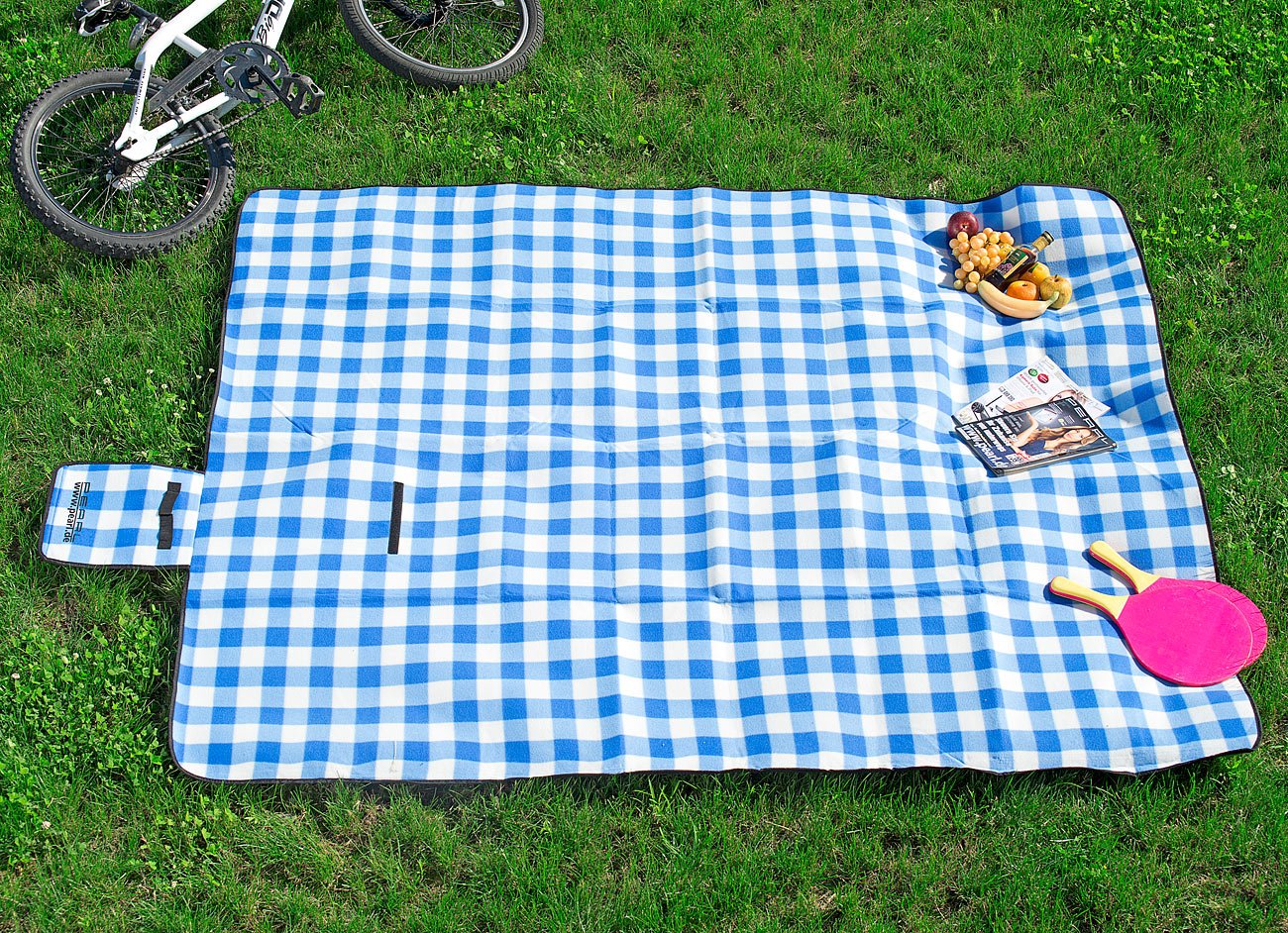 Pearl Couverture de Pique-Nique - 200 x 175 cm - avec Carreaux