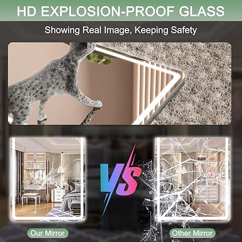 Miniatura 5 de Hasipu Espejo de puerta de longitud completa, 40 x 19 pulgadas, espejo colgante con luces, espejo de longitud completa para dormitorio, sala de