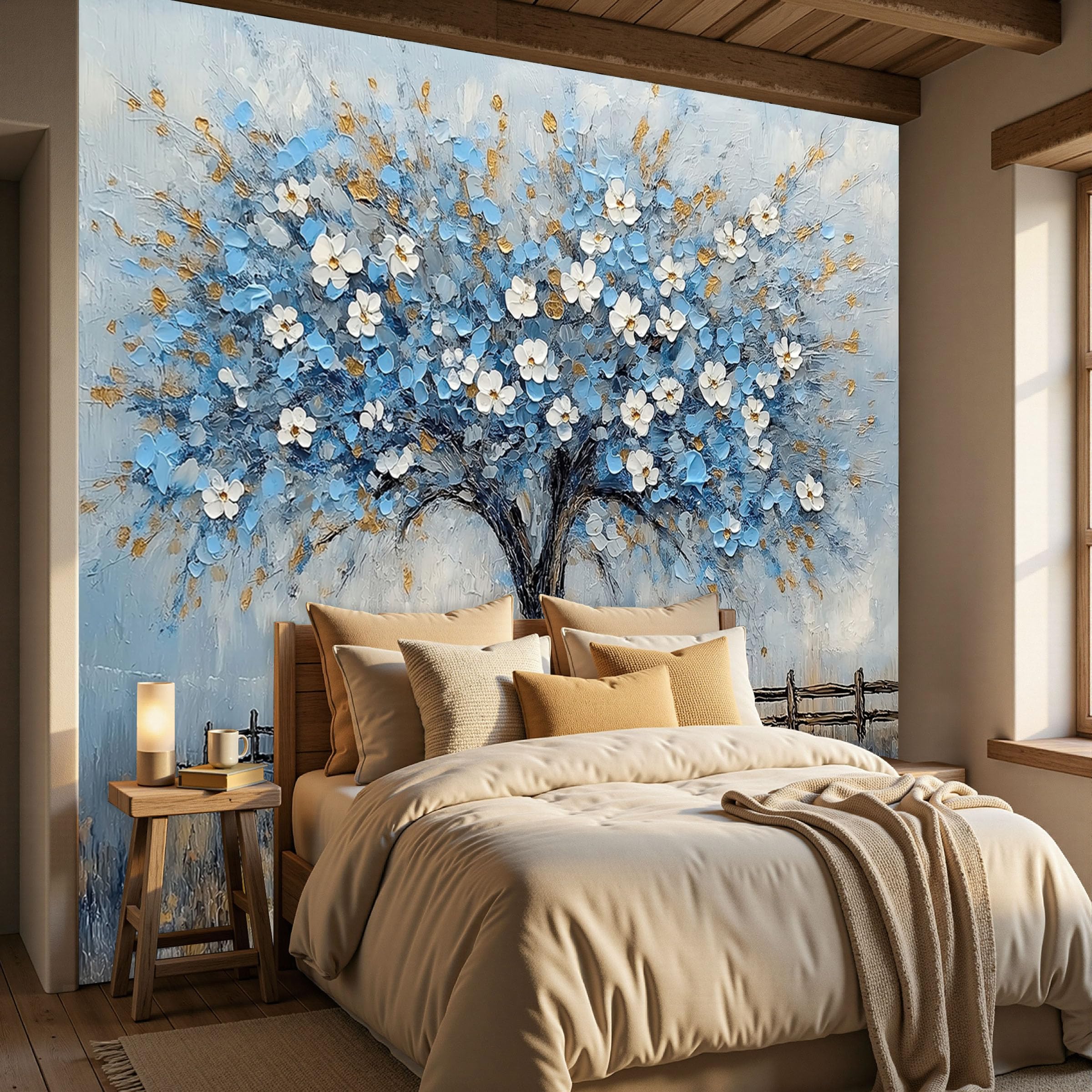 Papel Pintado Panorámico Gran árbol, Fotomural árboles forestales, Papel Pintado Tejido No Tejido No Autoadhesivo, Decoración de Pared para Salón Dormitorio Oficina,250x175cm