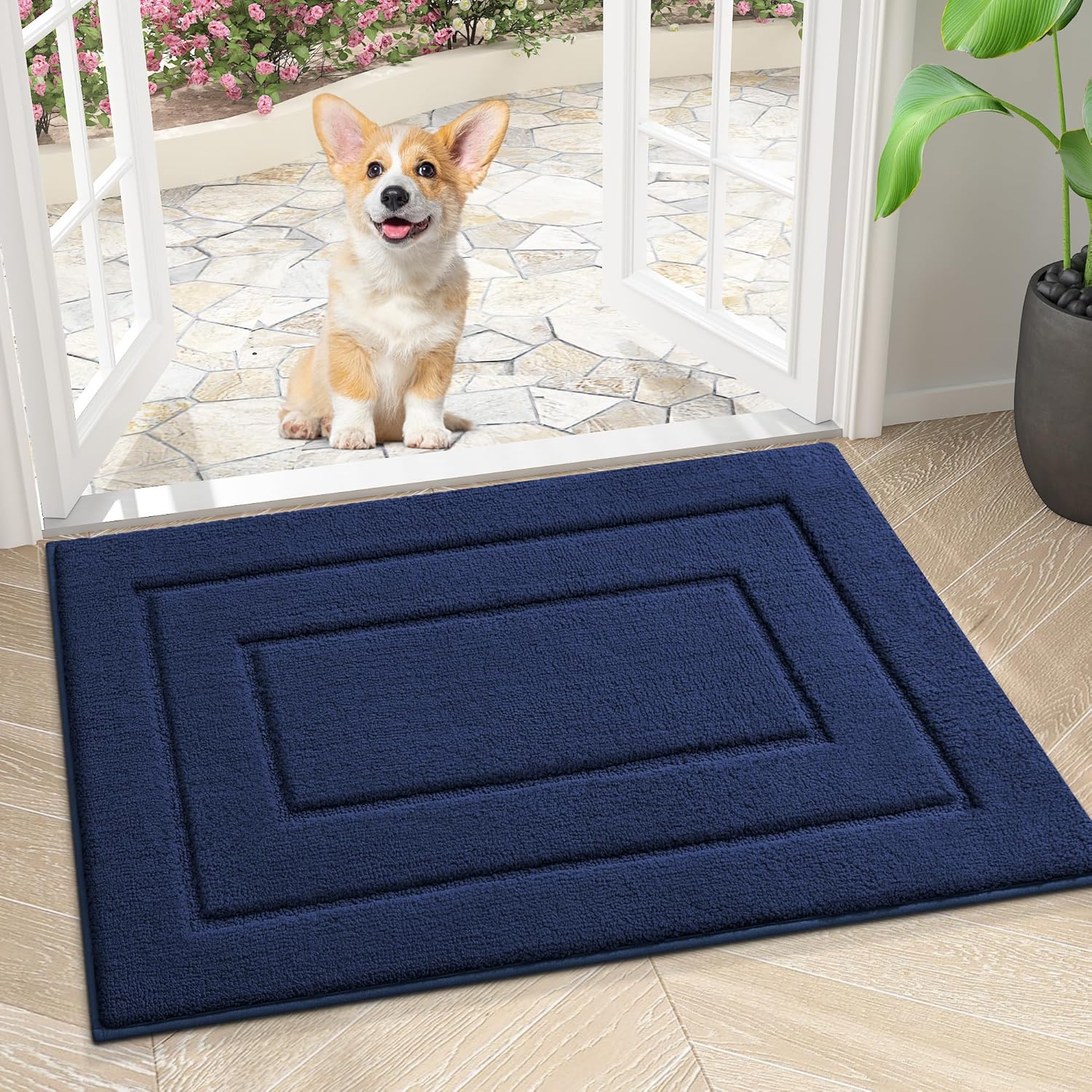 smiry Door Mat Indoor Entrance, Absorbs Moisture and Dirt