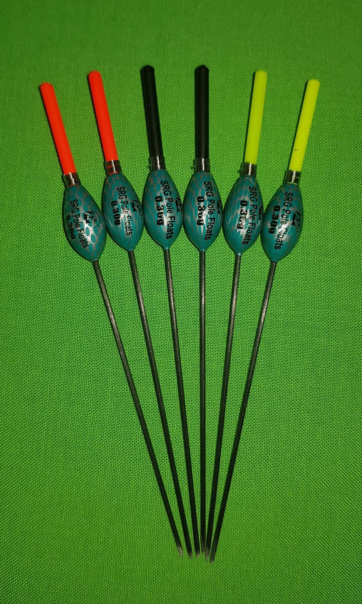 SRG Pole Floats SRG014 Pack of 6 x Pole Floats X Strong Margin Fiberglass Stem choose from (0.1g / 0.2g / 0.3g) (6 x 0.2g (3 x Red Tip and 3 x Black Tip)) - Image 2