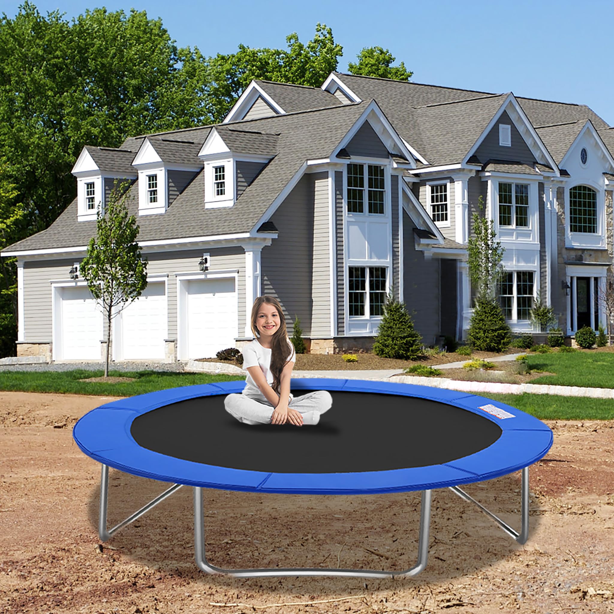 Trampolin Randabdeckung Umrandung Federabdeckung Randschutz Sicherheitsmatte Schutzpolster Für Ø244cm Trampolin Ersatzteile Zubehör Anti-UV Reißfestes Blau
