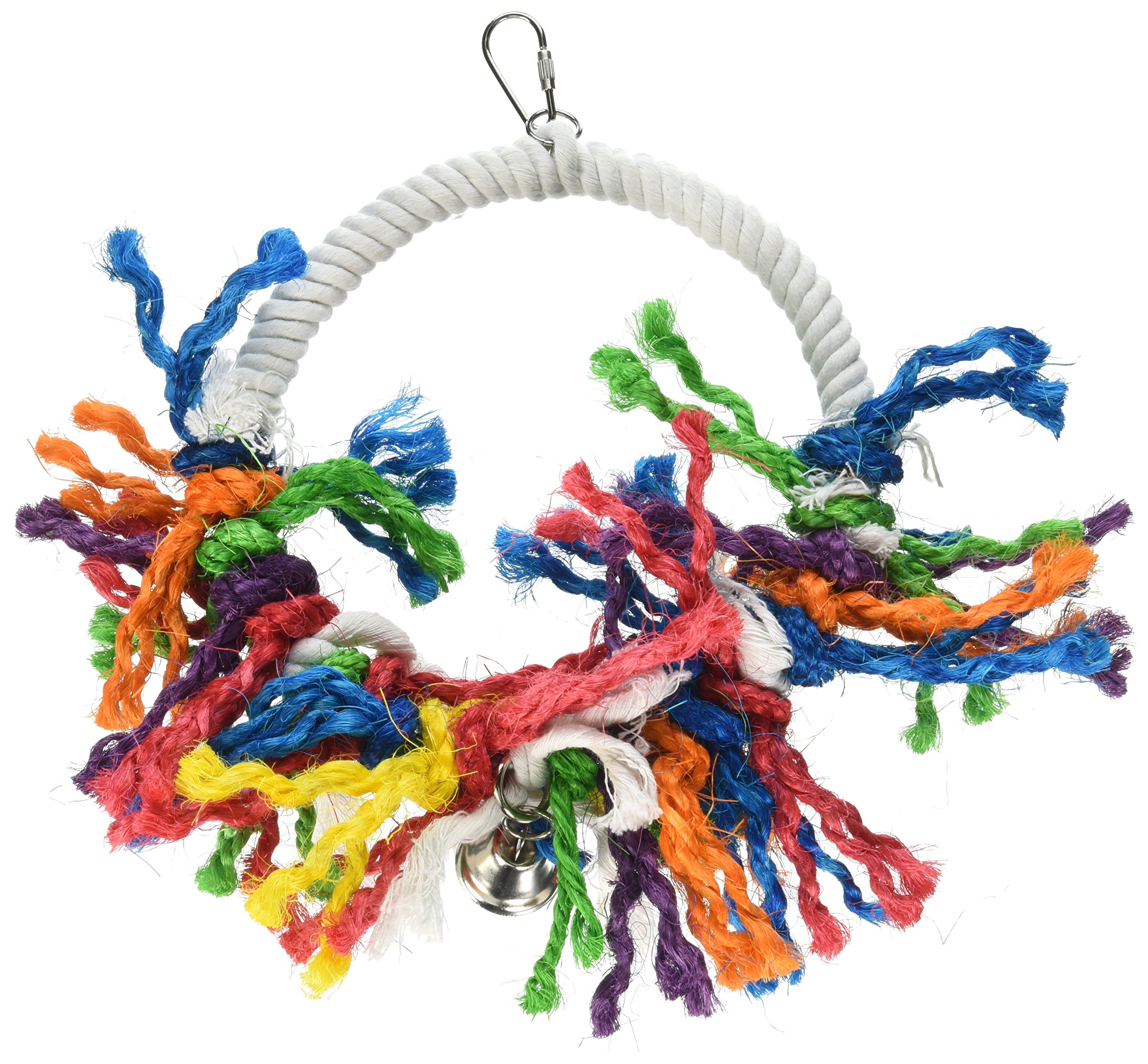 A&amp;E CAGE COMPANY HB545 Happy Beaks Rope Swing preening Assorted Bird Toy, 8 by 11"