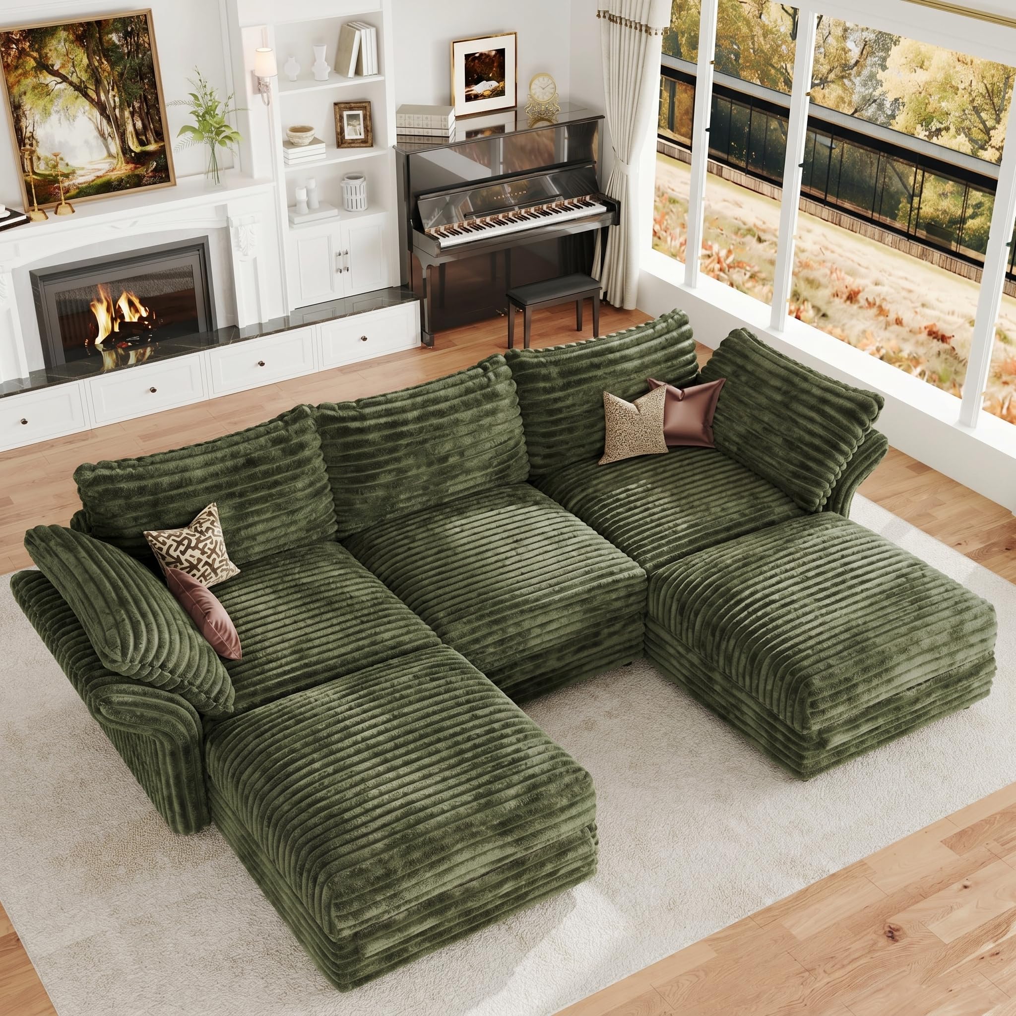 DreamDashio 5-Seat U-Shaped Modular Cloud Couch