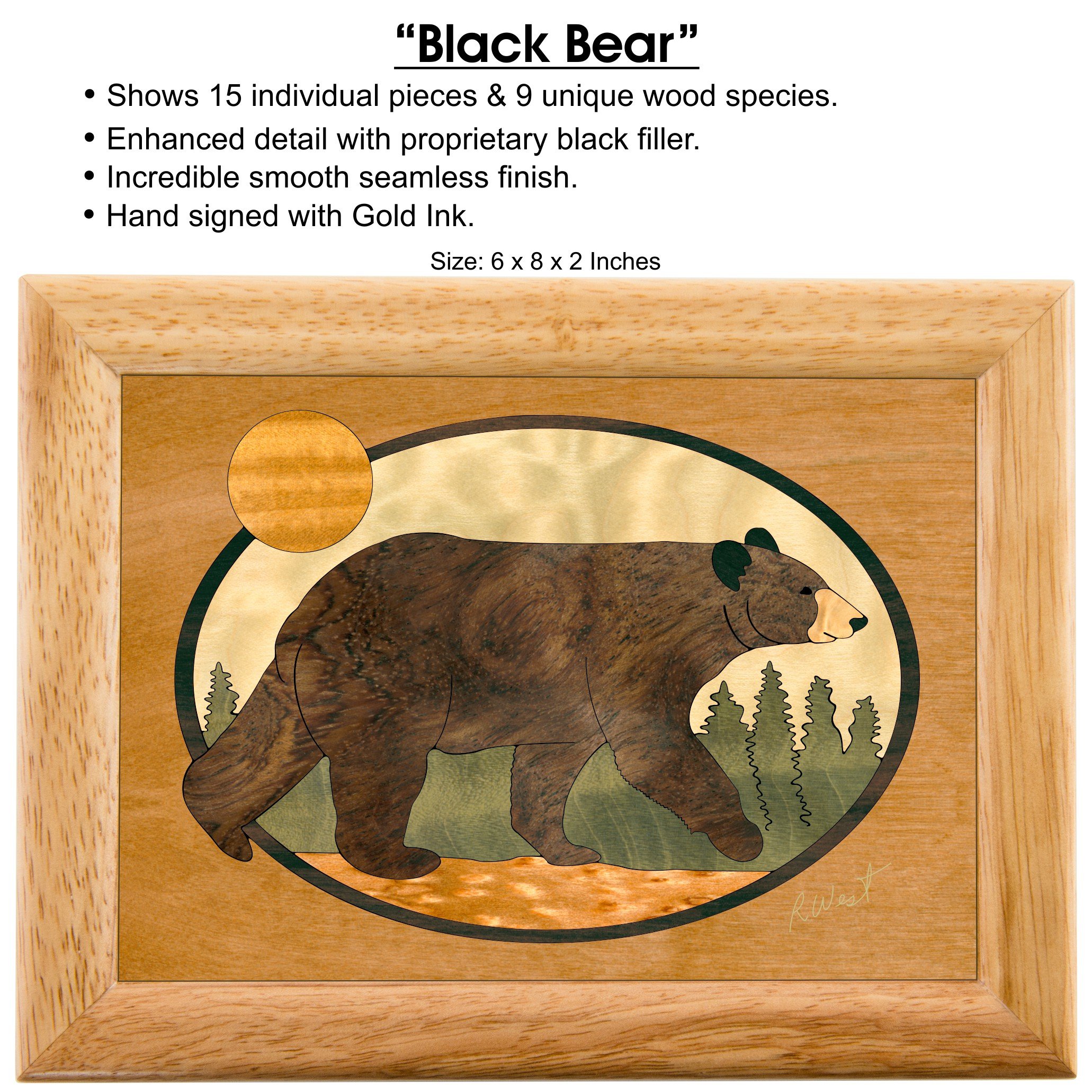 Caja de madera de oso de arte hecho a mano en Estados Unidos – Calidad inigualable – Único, no hay dos son los mismos, obra original de arte de madera. Un regalo de oso negro, anillo, baratija o caja